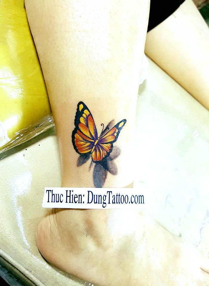 Hình xăm bướm màu 3d Dũng đã hoàn tất xong liên hệ dũng 0907775670