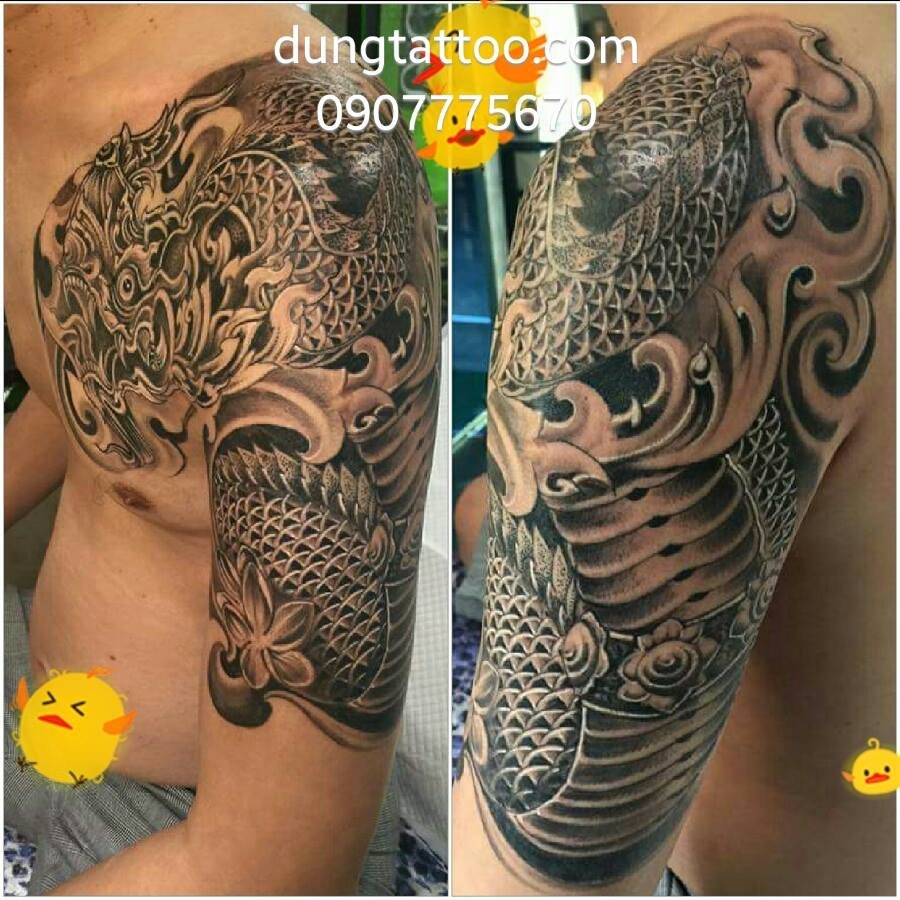 hinh xam canh tay qua nguc dep thiet ke rieng tai 0907775670