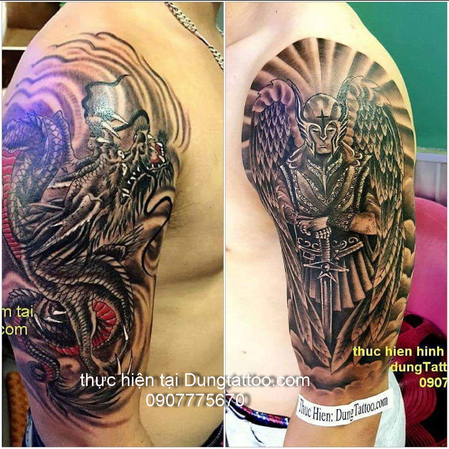 hinh xam canh tay dep thuc thien tai dung tattoo