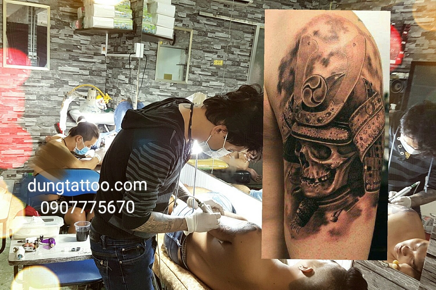 thuc hien xam canh tay tai dung tattoo nghe thuat