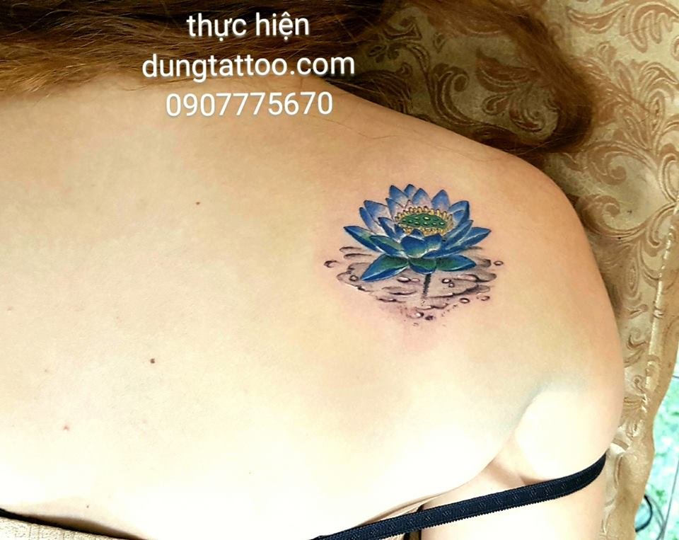 hinh xam hoa sen 3d tren vai nu de thuong thuc hien dung tattoo 0907775670